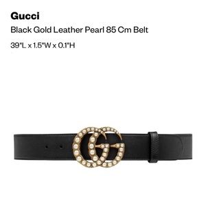 Gucci pearl embellished GG black leather belt